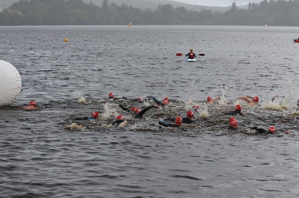 Start of 1500 metre swim in Gartan