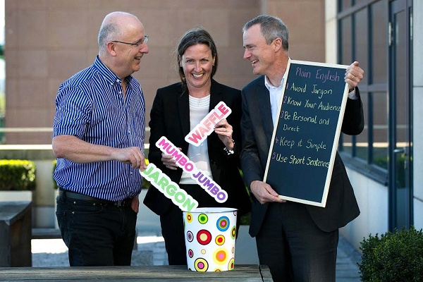 NEWS/BUSINESS 25th August 2016 no fee for reproThe National Adult Literacy Agency’s 2016 Plain English Awards are now open for entries. The aim of the awards, which are sponsored by leading business law firm Mason Hayes & Curran, is to reward organisations that communicate clearly and to offer free plain English training to those who don’t. The Awards are free for businesses and organisations to enter online at www.nala.ie/plain-english-awards and the closing date is Tuesday, 15 November 2016. Pictured are RTE radio presenter and Plain English Awards judge John Murray, Inez Bailey, CEO, the National Adult Literacy Agency and Declan Black, Managing Partner, Mason Hayes & Curran.Picture by Shane O'Neill Photography.