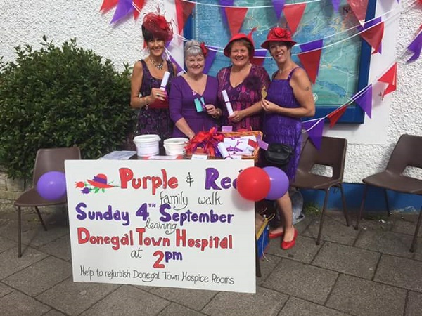 Julie with her friends during the Purple & Red fundraising weekend earlier this month
