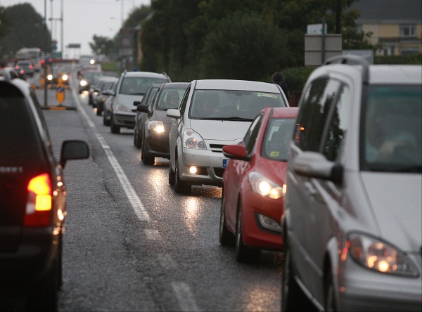 Traffic as far at the eye can see, nothing new in Letterkenny. Photo Brian McDaid