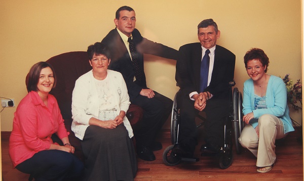The late Betty Mangan and her family, including from left Rosemary, Gary John and Jacki. The family hold a coffee morning at their home in aid of the Donegal Hospice  in her memory every year.