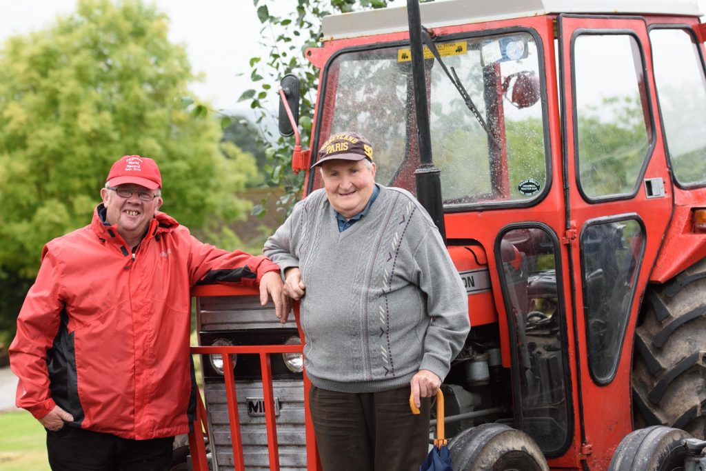 Ernie Thompason and Thomas Patton at the Robbie Robb Memorial Tractor Run in of St.Josephs Hospital. Photo Clive Wasson