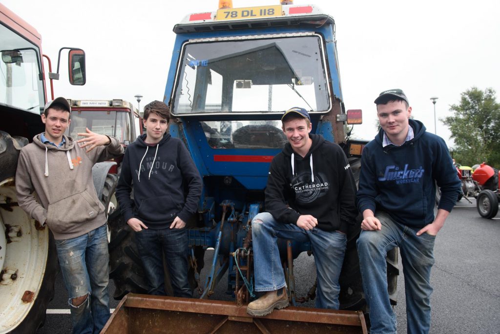 Trevor Doherty, Pauric Scanlon, Christopher, Gallagher and John Harkin at the Robbie Robb Memorial Tractor Run in of St.Josephs Hospital. Photo Clive Wasson