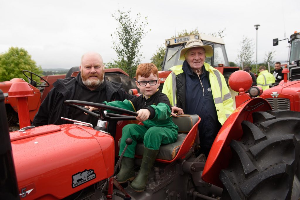 Hugh McGranaghan, Lee mcGranaghan and Peadar McGranaghan at the Robbie Robb Memorial Tractor Run in of St.Josephs Hospital. Photo Clive Wasson