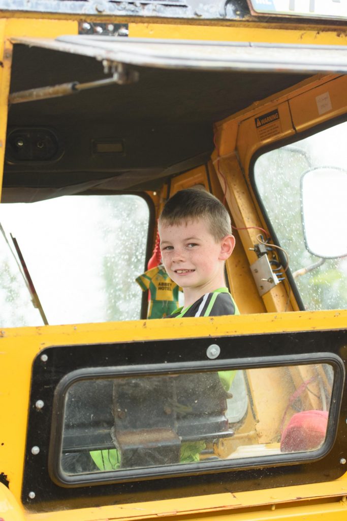 Aidan Nellis at the Robbie Robb Memorial Tractor Run in of St.Josephs Hospital.  Photo Clive Wasson