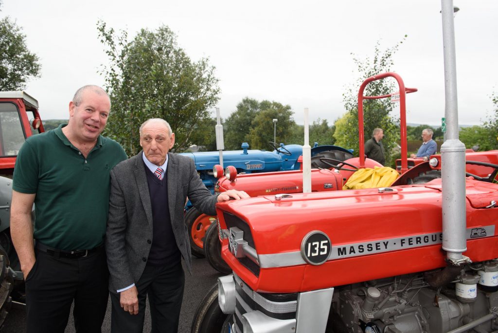 Pat Logue and Jimmy Doherty at the Robbie Robb Memorial Tractor Run in of St.Josephs Hospital. Photo Clive Wasson