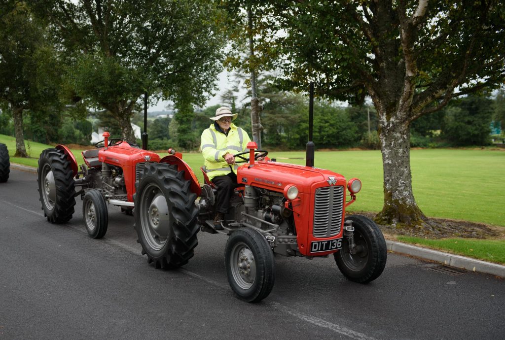 Peadar McGranaghan at the Robbie Robb Memorial Tractor Run in of St.Josephs Hospital.  Photo Clive Wasson