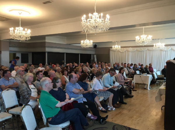 Padraig MacLochlainn tweeted this picture of the packed room, captioned #HisMemoryWillLiveOn