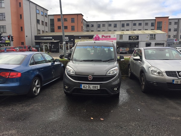 Two views of the same car parked in the one place. I was the last to park in this space but i Knew that all the cars were park over three spaces. so I took a before and after photo. on my return one of the cars had left which clearly show the parking line it was park over, now both car left look as if they purposely parked badly. Photo Brian McDaid