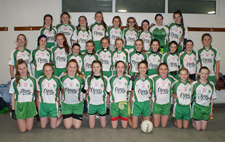 Back row: l-r, Hannah Gallagher, Rachel Patton, Dearbhla Hughes-O'Brien, Caoimhe McCauley, Orla Keon, Sarah Jane Keon, Lauren McHugh, Aine Hill, Tia McFarland. Middle row: Eilish Gallagher, Grainne Maguire, Danielle Gallagher, Emer O'Brien, Lucy McGlynn, Ella Clancy, Aoibheann McGarrigle, Katie McMullin, Clodagh O'Connor, Lucy Barden, Ciara Gillespie, Niamh Gallagher. Front row: Lucy Gallagher, Caitlin McGarrigle, Laoise Kelly, Niamh Hughes, Caoimhe Hughes-O'Brien, Katie O'Brien, Ciara Caldwell, Annie Keon, Cara Davitt.