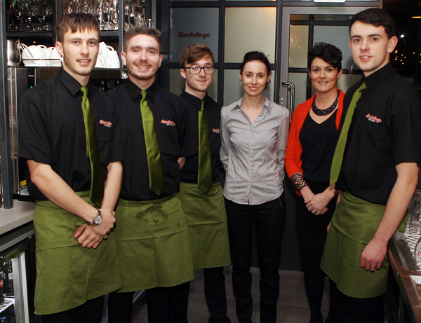 Some of the bar Staff at Back Satge , included Bailey Robinson, Jimmy McAllen, Luke Mc Laughlin , Mary Mc Bride (Manager) Connie Murray Lynch and Patrick Mc Bride. Photos Brian McDaid