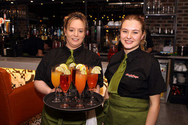 Waiter service at Backstage on the opening night. Jenny Doherty and Emer Fogarty