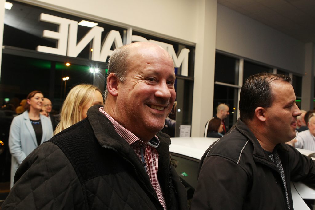 Paddy Dorian at the opening of showroom at Highland Motors on Thursday Night. Photo Brian McDaid