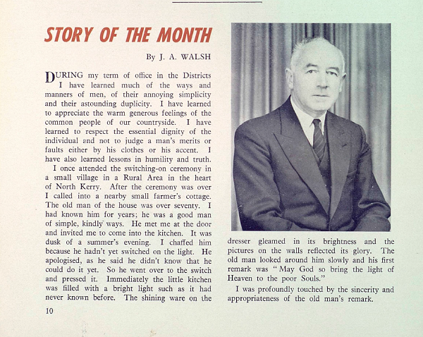 J.A. Walsh anecdote. ESB Journal January 1959
