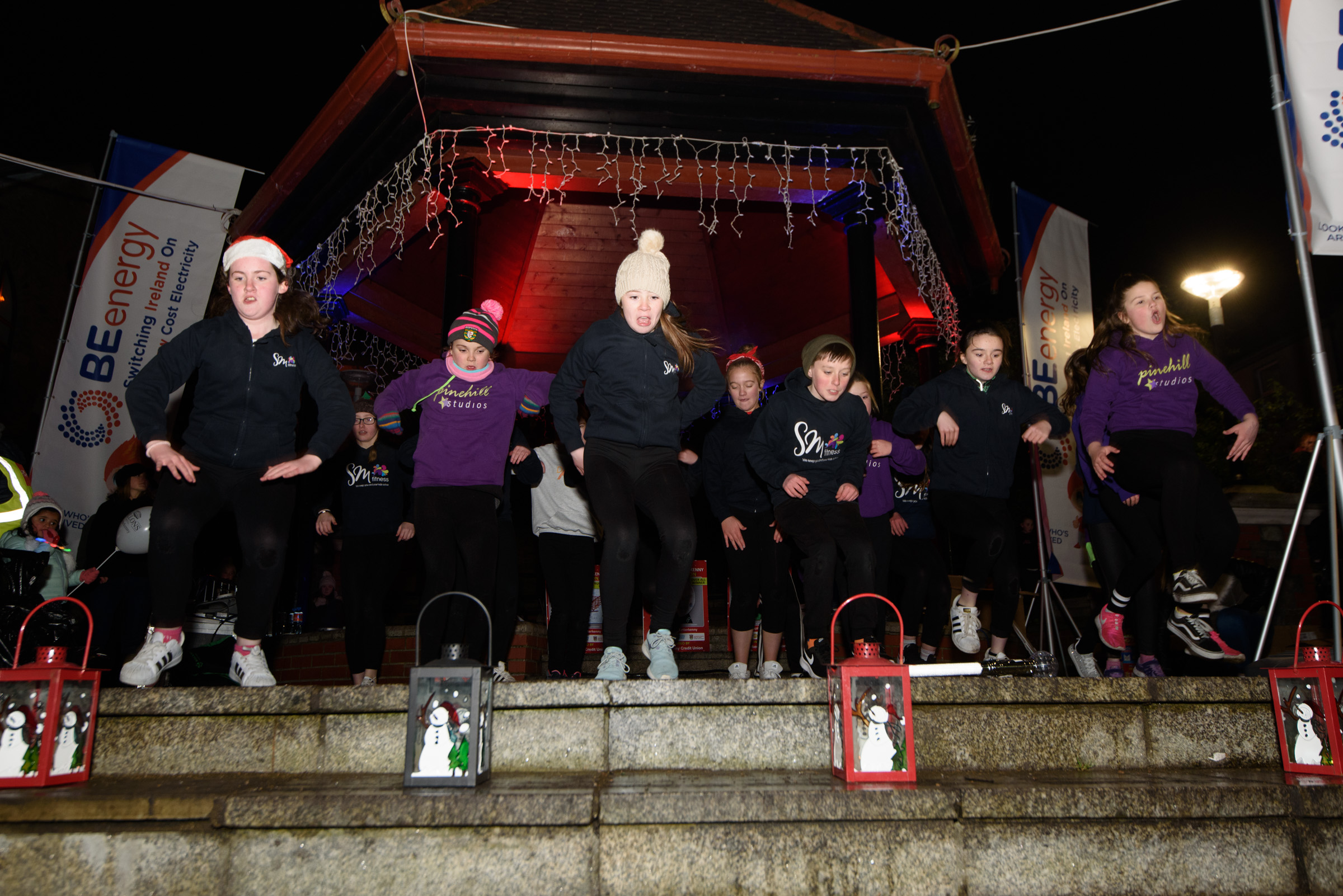 SM Fitness performing at the switching on of the Letterkenny Christmas lights on Friday last. Photo Clive Wasson
