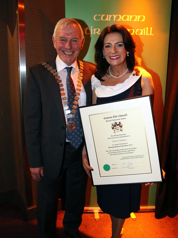 Pictured is last year's Donegal Person of the Year; Hotelier Deirdre Mc Glone