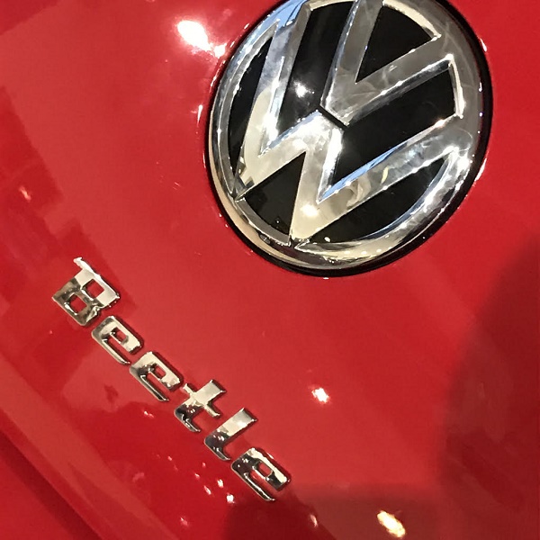 The Beetle on the bootlid of a new model in the showroom in JJ Reids in Letterkenny. Photo Brian McDaid