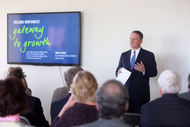 Tim Murray, President of the Worchester Chamber welcoming the Northwest delegation to Worchester City and the wider Massachusetts region.