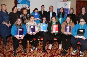 Members of the Lifford Youth Group who were presented with their certificates by Paddy Harte, board member, International Fund for Ireland.