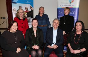 Members of the management and staff of the Donegal Youth Service with guests from the International Fund for Ireland at the Activ8 presentation. Seated, from left; Sheena Boyle Laverty, DYS, Mary Moy, Programme Manager, IFI, Paddy Harte, Board Member, IFI, who made the presentations and Helen Simms, DYS. Standing from left; Marie Crossan, Charlene Logue and Lorraine Thompson, DYS.