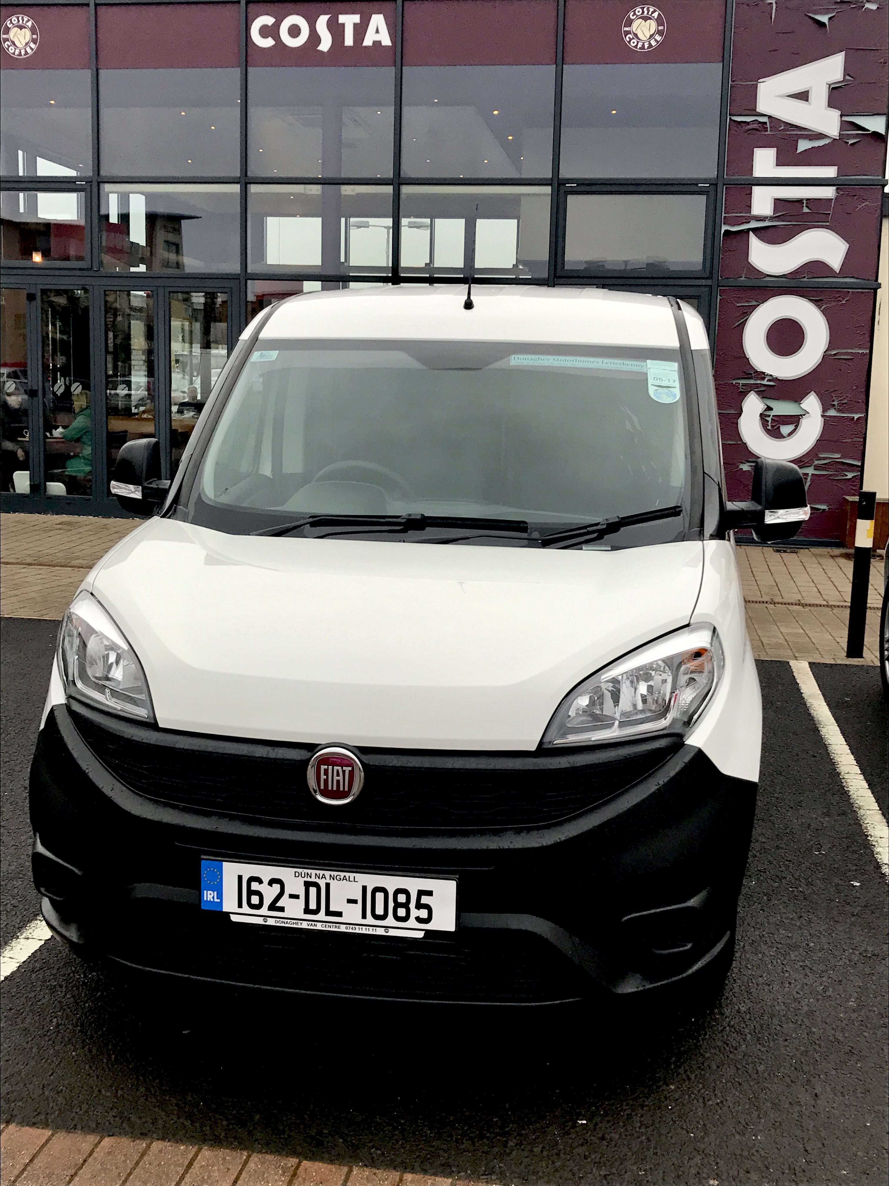 The Italian Job  My New Fiat  Doblo parked up as I enjoy the best of Italian Coffee at Costa in Letterkenny. Photo Brian McDaid