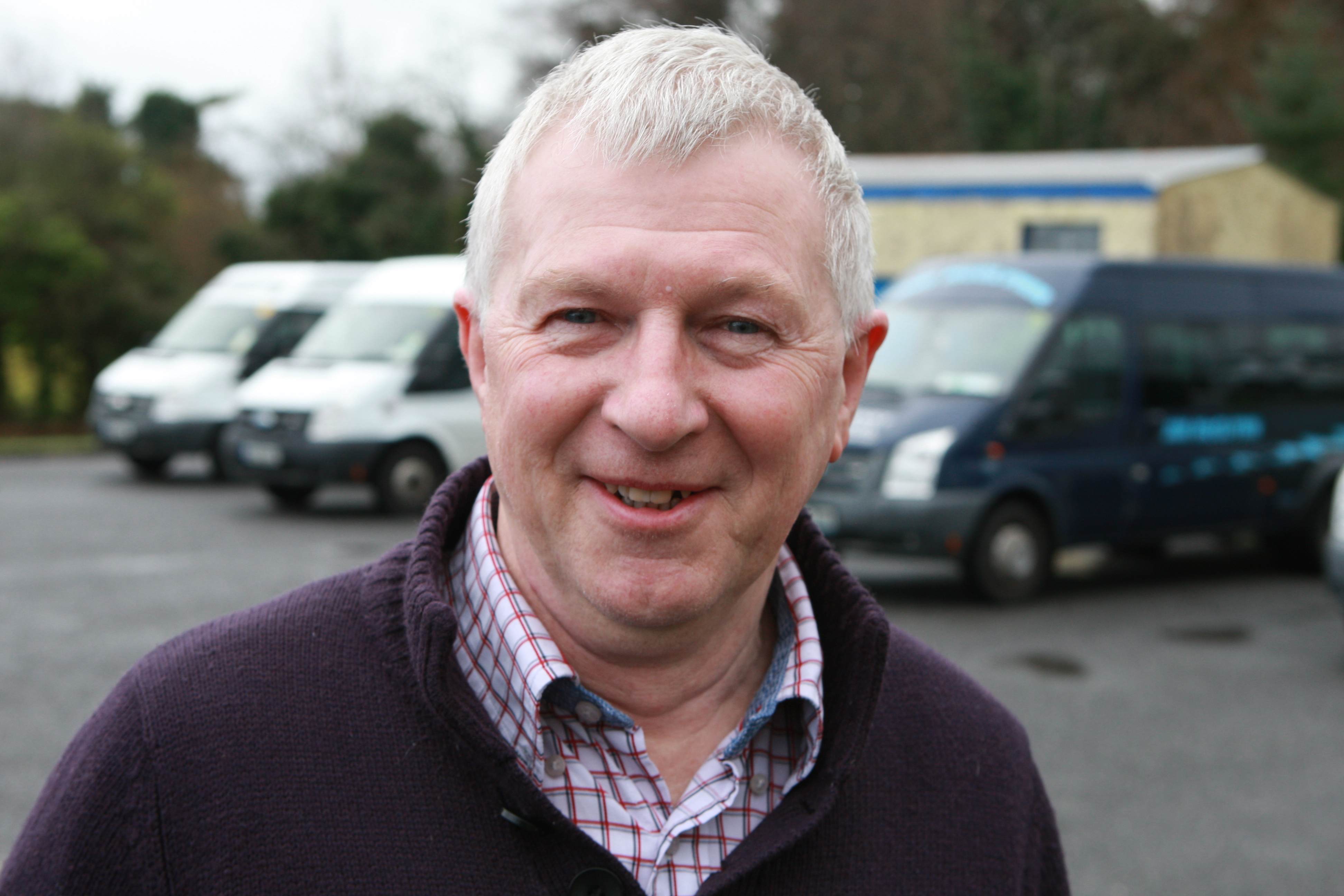 James Cullen, at the wheel of his Ford Transit minibus, and if his fans have their way they hope to have him behind the wheel of a Mark2 Escort for this years Donegal Rally, 25 years after he 1st win the event. Photo Brian McDaid