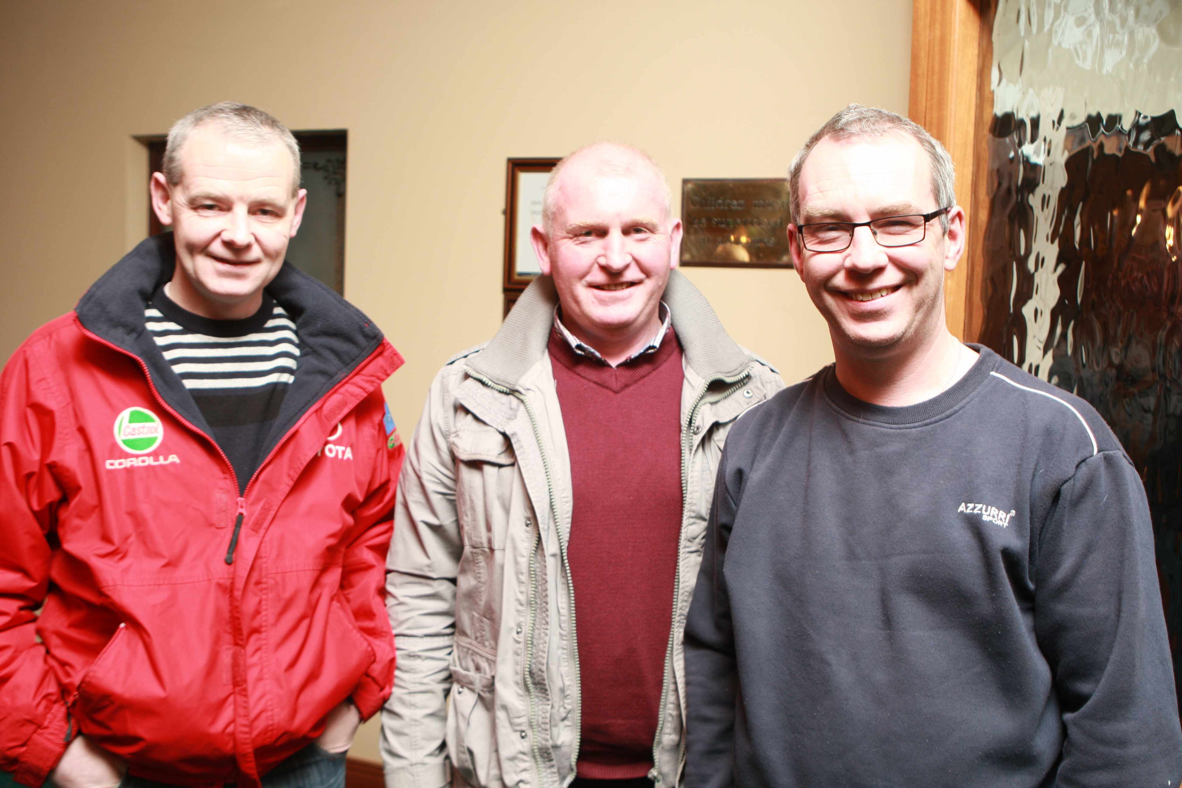 Donegal Motor Club Chairman, Brian Brogan with Darren and Andrew HArvey at the Navigation Rally in memory of the their late father Eamon Harvey. Photo Brian McDaid