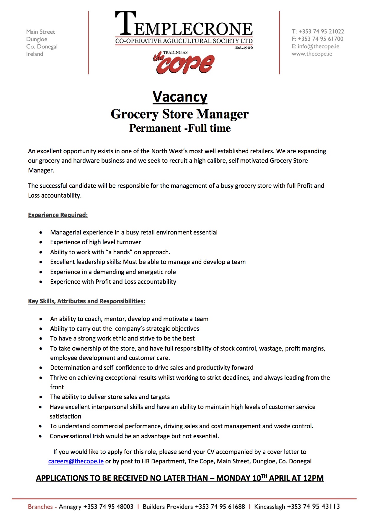 Grocery Store Cover Letter from www.donegaldaily.com