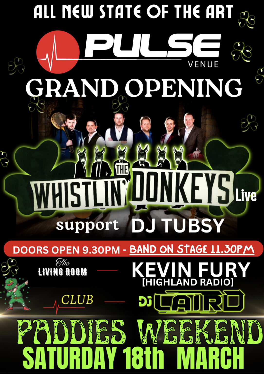 The Whistlin' Donkeys performing at grand opening of newlook Pulse